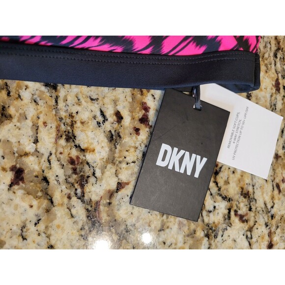 DKNY Womens Printed Removable Padding Beachwear Bikini Swim Top, XL - Picture 5 of 8
